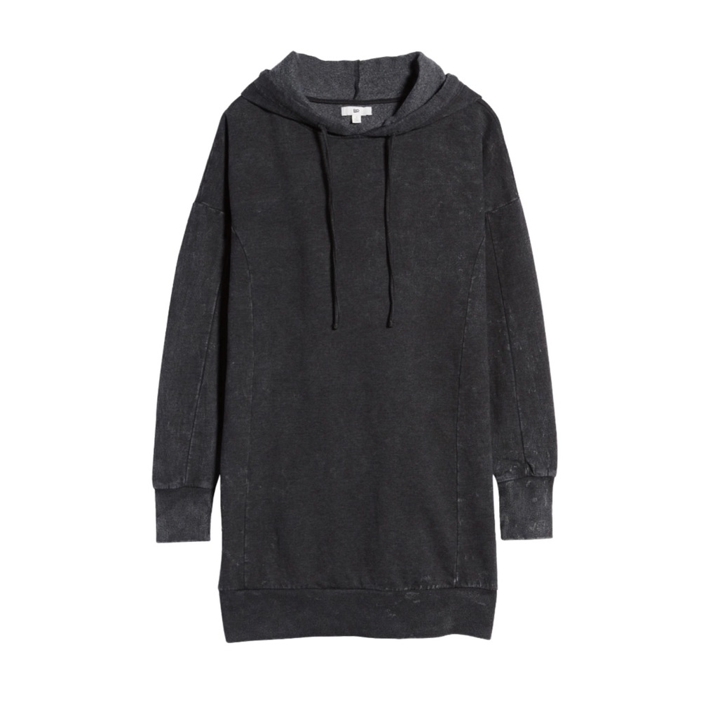 BP Acid Washed Sweatshirt Dress in Acid Black